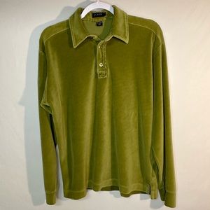 J. Crew Velour Knit Pullover Sweater Shirt Olive Green Men’s Size Small